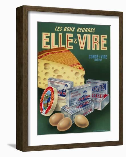 Vintage Dairy Ad France-null-Framed Giclee Print