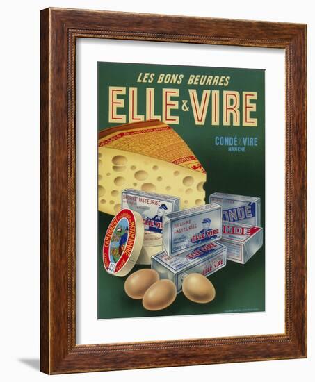 Vintage Dairy Ad France-null-Framed Giclee Print