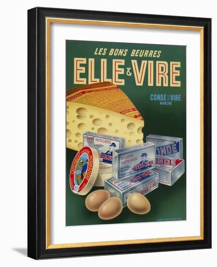 Vintage Dairy Ad France-null-Framed Giclee Print