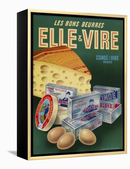 Vintage Dairy Ad France-null-Framed Premier Image Canvas