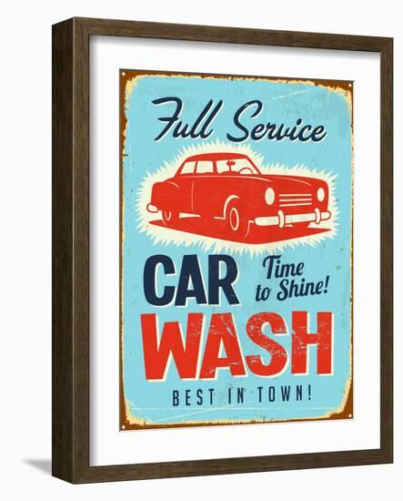 Vintage Design -  Car Wash-Real Callahan-Framed Art Print