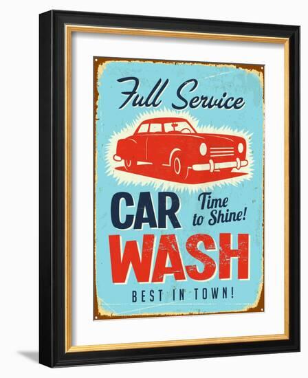 Vintage Design -  Car Wash-Real Callahan-Framed Art Print