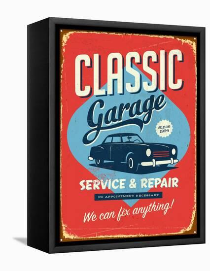 Vintage Design -  Classic Garage-Real Callahan-Framed Stretched Canvas