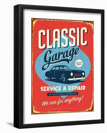 Vintage Design -  Classic Garage-Real Callahan-Framed Art Print