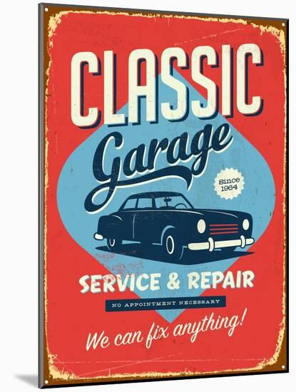 Vintage Design -  Classic Garage-Real Callahan-Mounted Art Print