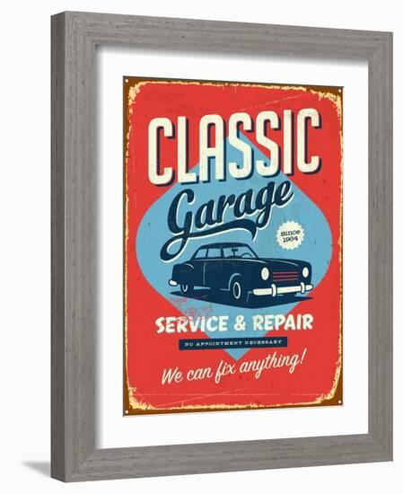 Vintage Design -  Classic Garage-Real Callahan-Framed Art Print