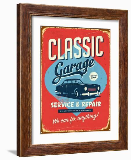 Vintage Design -  Classic Garage-Real Callahan-Framed Art Print