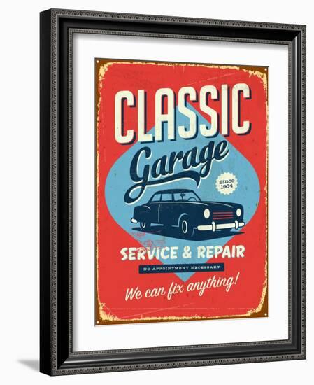 Vintage Design -  Classic Garage-Real Callahan-Framed Art Print