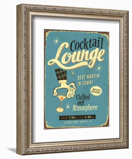 Vintage Design -  Cocktail Lounge-Real Callahan-Framed Art Print