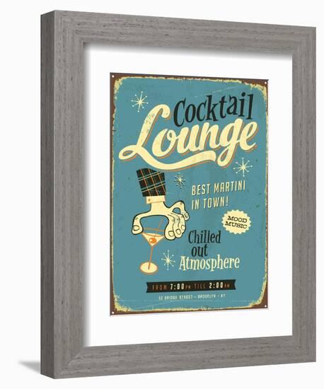 Vintage Design -  Cocktail Lounge-Real Callahan-Framed Art Print