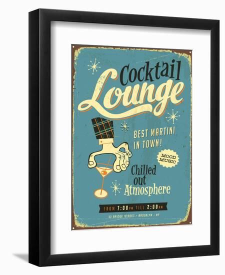 Vintage Design -  Cocktail Lounge-Real Callahan-Framed Art Print