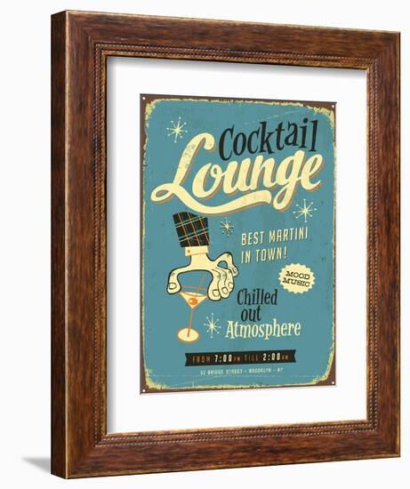 Vintage Design -  Cocktail Lounge-Real Callahan-Framed Premium Giclee Print