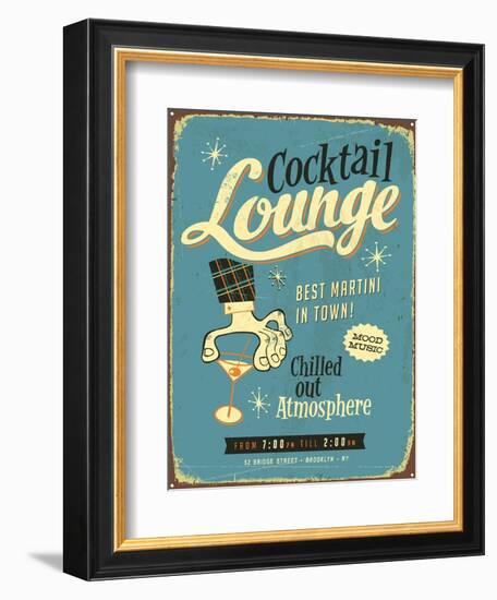 Vintage Design -  Cocktail Lounge-Real Callahan-Framed Premium Giclee Print