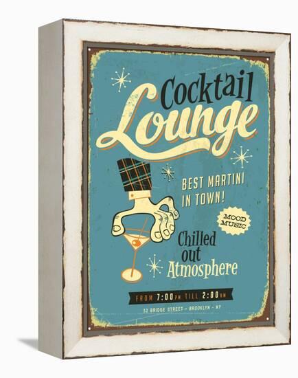 Vintage Design -  Cocktail Lounge-Real Callahan-Framed Stretched Canvas