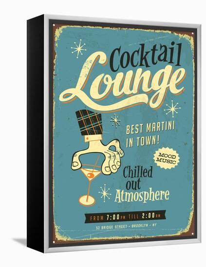 Vintage Design -  Cocktail Lounge-Real Callahan-Framed Stretched Canvas