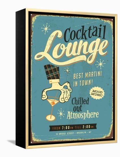 Vintage Design -  Cocktail Lounge-Real Callahan-Framed Stretched Canvas