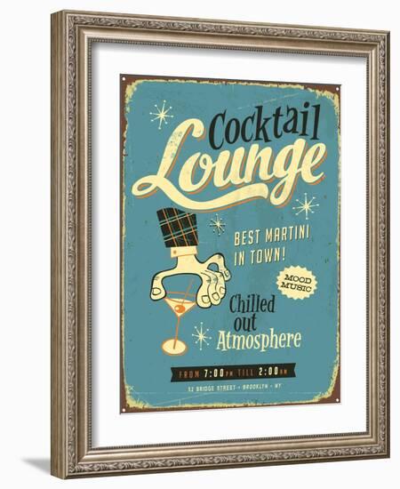 Vintage Design -  Cocktail Lounge-Real Callahan-Framed Art Print