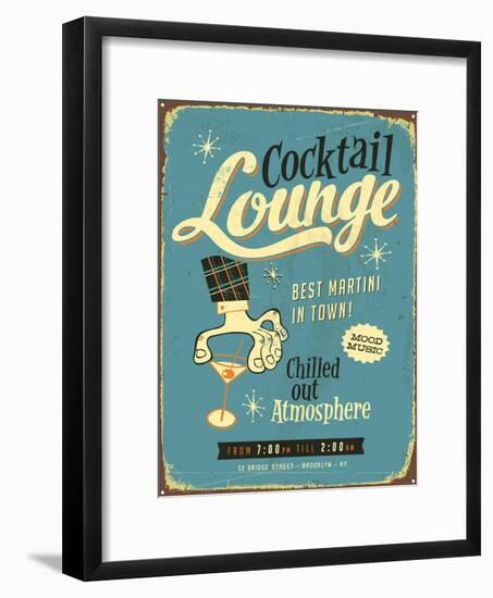 Vintage Design -  Cocktail Lounge-Real Callahan-Framed Art Print