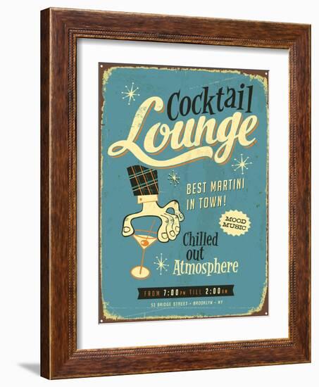 Vintage Design -  Cocktail Lounge-Real Callahan-Framed Art Print