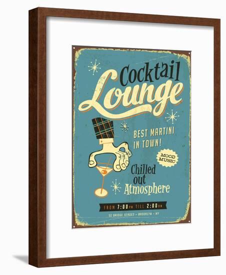 Vintage Design -  Cocktail Lounge-Real Callahan-Framed Art Print