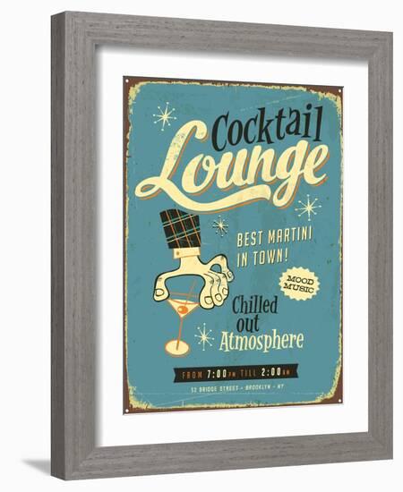 Vintage Design -  Cocktail Lounge-Real Callahan-Framed Art Print