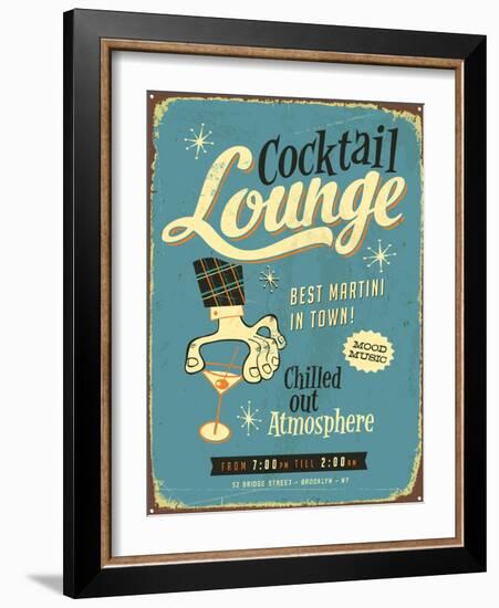 Vintage Design -  Cocktail Lounge-Real Callahan-Framed Art Print