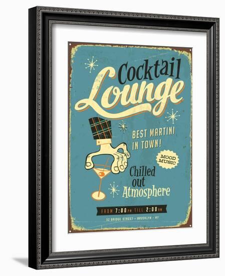 Vintage Design -  Cocktail Lounge-Real Callahan-Framed Art Print