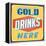 Vintage Design -  Cold Drinks Here-Real Callahan-Framed Stretched Canvas