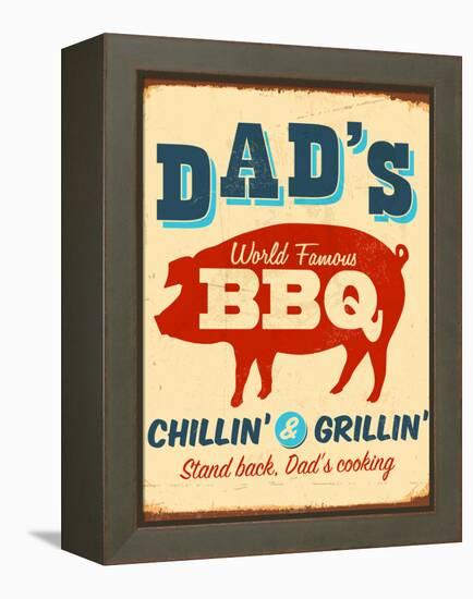 Vintage Design -  Dad's BBQ-Real Callahan-Framed Premier Image Canvas