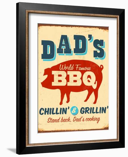 Vintage Design -  Dad's BBQ-Real Callahan-Framed Photographic Print