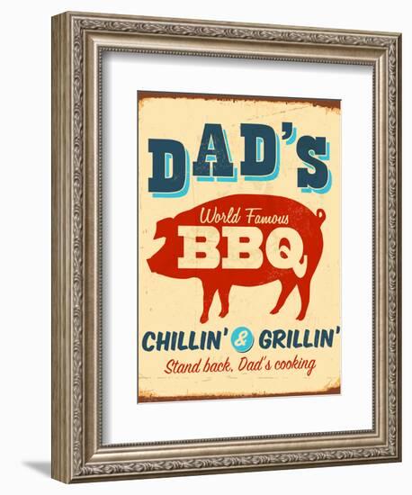 Vintage Design -  Dad's BBQ-Real Callahan-Framed Photographic Print