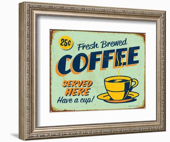 Vintage Design -  Fresh Brewed Coffee-Real Callahan-Framed Premium Giclee Print