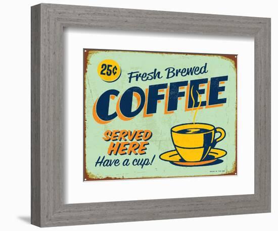 Vintage Design -  Fresh Brewed Coffee-Real Callahan-Framed Premium Giclee Print