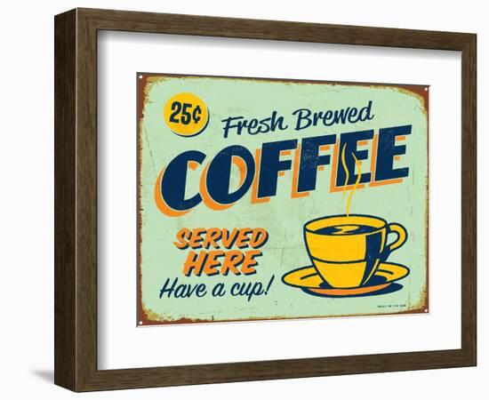 Vintage Design -  Fresh Brewed Coffee-Real Callahan-Framed Premium Giclee Print