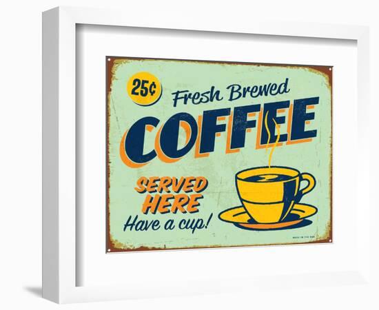 Vintage Design -  Fresh Brewed Coffee-Real Callahan-Framed Premium Giclee Print