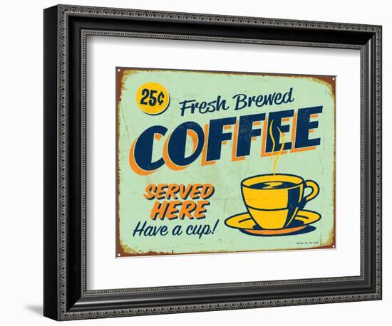 Vintage Design -  Fresh Brewed Coffee-Real Callahan-Framed Premium Giclee Print