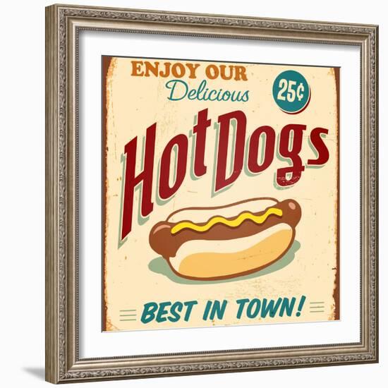 Vintage Design -  Hot Dogs-Real Callahan-Framed Photographic Print