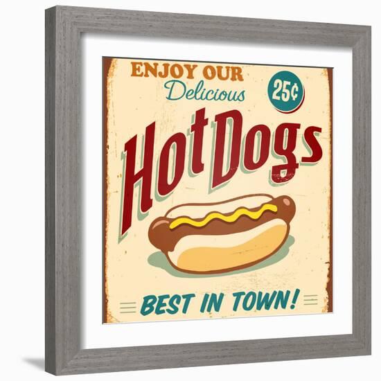 Vintage Design -  Hot Dogs-Real Callahan-Framed Photographic Print