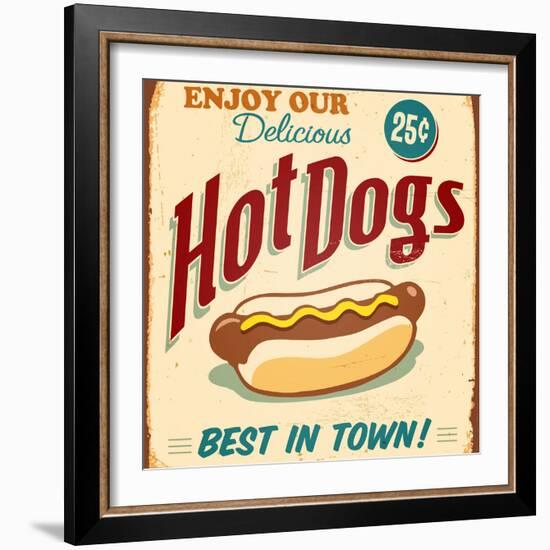 Vintage Design -  Hot Dogs-Real Callahan-Framed Photographic Print