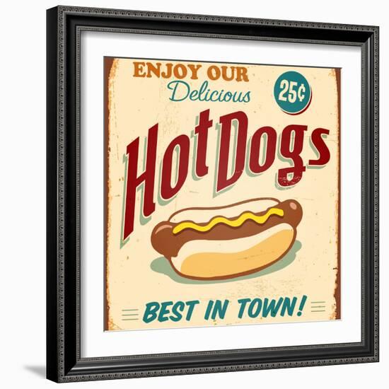 Vintage Design -  Hot Dogs-Real Callahan-Framed Photographic Print