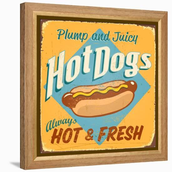 Vintage Design -  Hot Dogs-Real Callahan-Framed Stretched Canvas