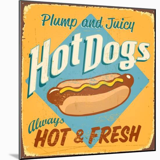 Vintage Design -  Hot Dogs-Real Callahan-Mounted Art Print