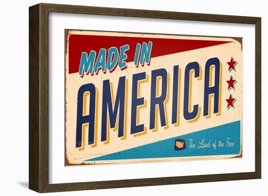 Vintage Design -  Made In America-Real Callahan-Framed Art Print