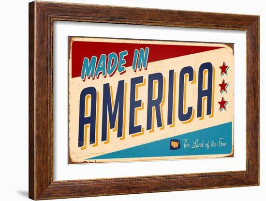 Vintage Design -  Made In America-Real Callahan-Framed Art Print