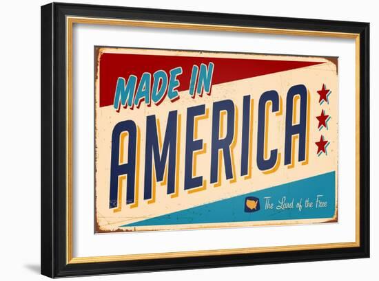 Vintage Design -  Made In America-Real Callahan-Framed Art Print