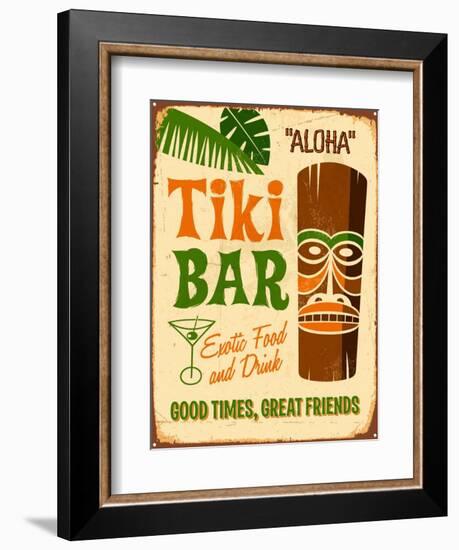 Vintage Design -  Tiki Bar-Real Callahan-Framed Art Print