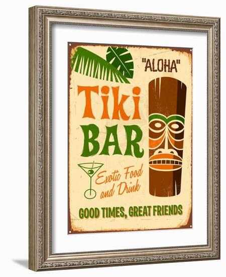 Vintage Design -  Tiki Bar-Real Callahan-Framed Art Print