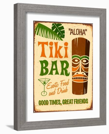 Vintage Design -  Tiki Bar-Real Callahan-Framed Art Print