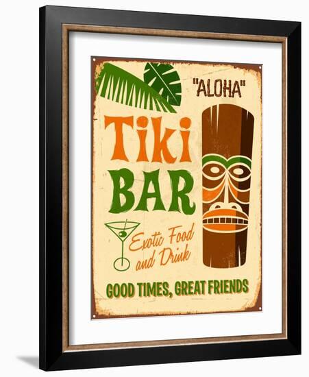 Vintage Design -  Tiki Bar-Real Callahan-Framed Art Print