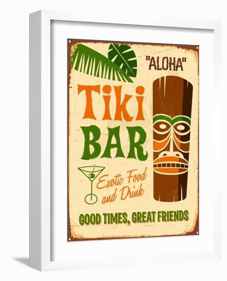 Vintage Design -  Tiki Bar-Real Callahan-Framed Art Print